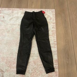 Spanx leather like joggers NWT